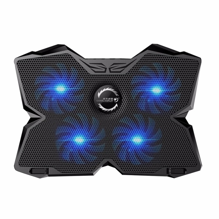 Stand de lucru si sistem de racire pentru laptop, 4 ventilatoare, multicolor, 408x287x29mm