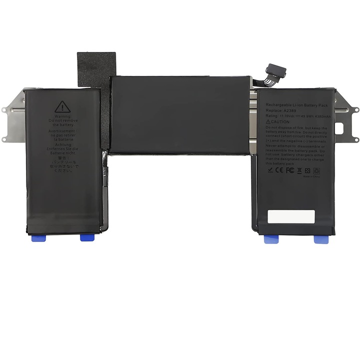 Батерия за лаптоп A2389 за MacBook Air M1 13" A2337, 11.39V, 4380mAh, черна, комплект за подмяна