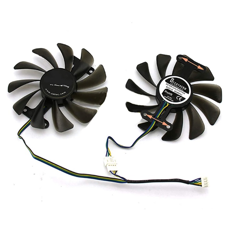 Ventilator - Ventilator de racire GPU pentru GeForce GTX 1080 1070 GA92S2H-ANTA GA92S2H-NNTB GTX960 GTX960-AMP GAA8S2U GA91S2H GTX1060 GA91S2H-PFTS 3.740 86mm 4 pini 12V 0.35A OEM (Ref. 80949)
