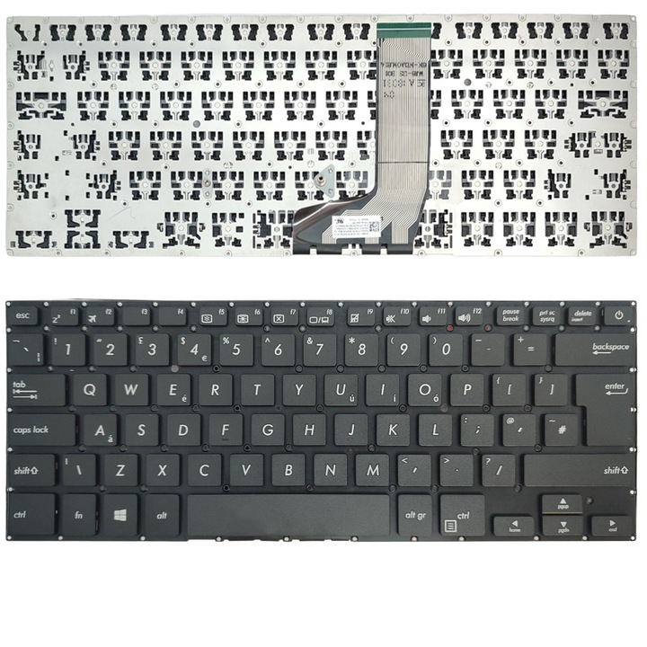 Клавиатура за лаптоп ASUS OKNBO-4129LKOO, AEXKEU00010, 0KNB0-F101UK00, 12062894-0019190000793, NSK-WJ8SB, 9Z.NDASB.80A, 0KNB0-F124AR00, комплект