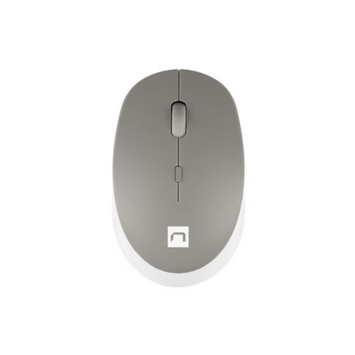 Vezeték nélküli egér, Natec, USB, 4 gomb, fehér/szürke