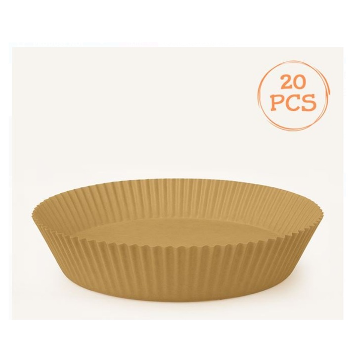 Hartie de Copt Rotunda pentru Air Fryer Friteuza 23x4.5cm 20 buc