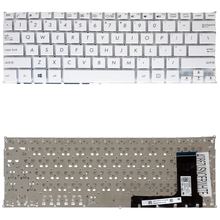 Бяла клавиатура за лаптоп, комплект клавиатури за 90NL0734-R31CZ0, 90NL0734-R31FR0, 90NL0734-R31GE0, 90NL0734-R31JP0, 90NL0734-R31KO0, 90NL0734-R31LA0, 90NL0734-R31ND0, 90NL0734-R31RU0