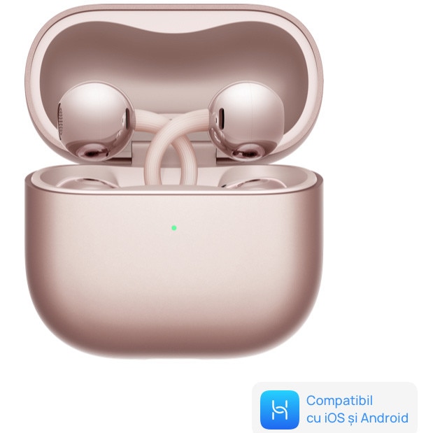 Casti Open-Ear Huawei FreeClip 2, True Wireless, Bluetooth, IP57, Autonomie 38 ore, Rose Gold