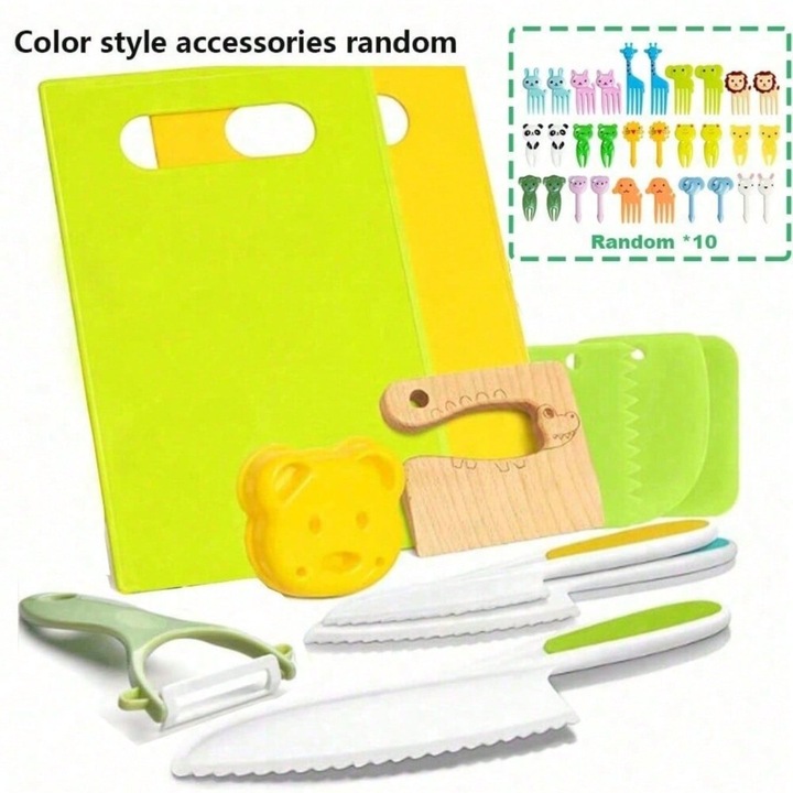 Gyerek konyhai játék szett, 21 darabos szett, igazán gyermekbarát műanyag szakácseszközök főzéshez