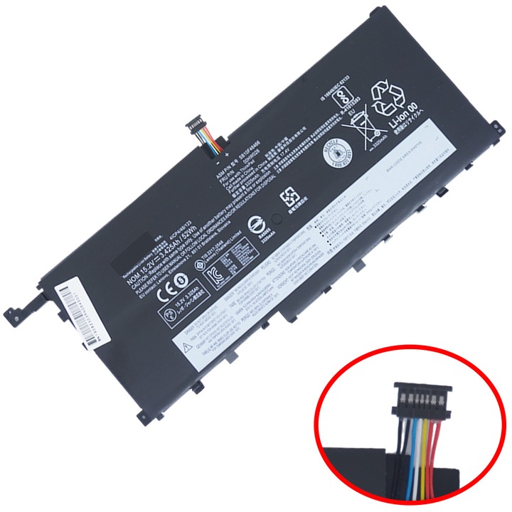 Батерия за лаптоп - Батерия за Lenovo ThinkPad X1 Yoga Gen 2 - Модел/Тип: 20JD 01AV458 SB10K97567 4ICP4/48/123 15.2V 52Wh 3425mAh със 7-пинов кабел (Ref.1-BAT0441)