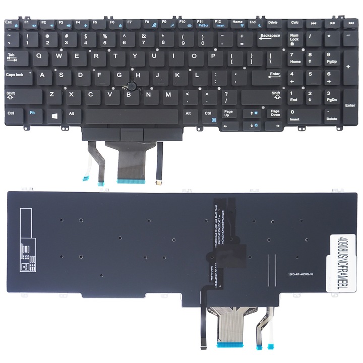 DELL Precision 7530 15-7530 M3520 3530 M7520 7710 M7720 laptop billentyűzet, háttérvilágítással, keret nélkül