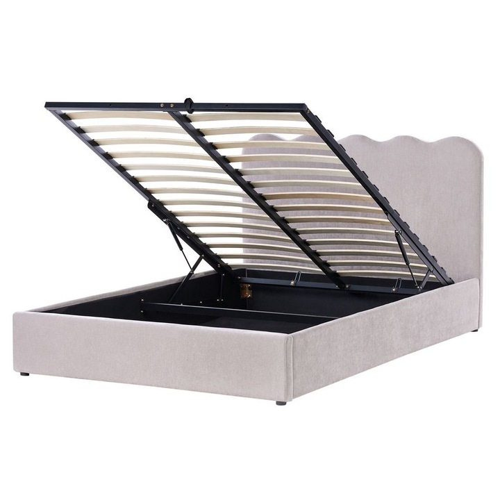 Ágyneműtartós ágy Nanterre 140 x 200 cm Bézs