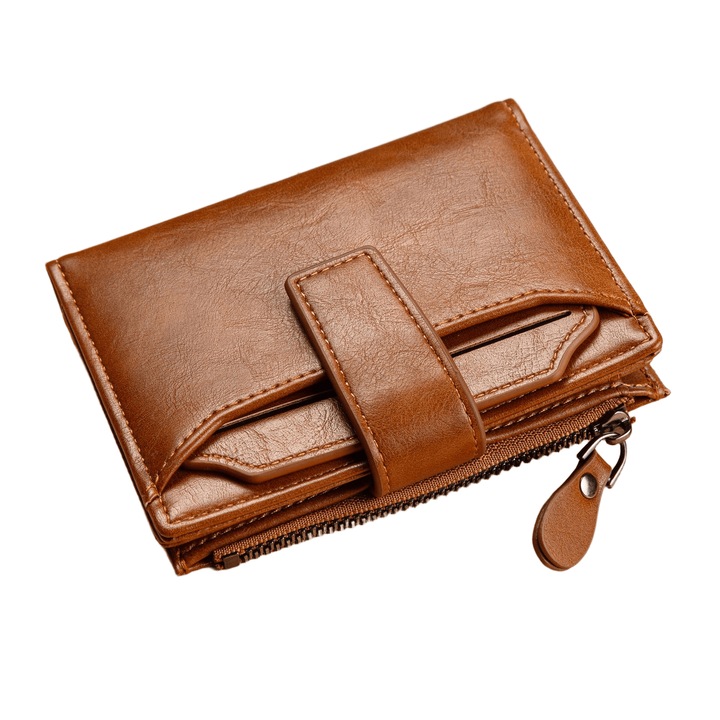 Мъжки портфейл с отделение за монети, естествена кожа, многоцветен, размер One Size