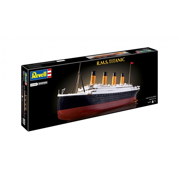 Macheta de asamblare, Revell, R.M.S. Titanic, Sistem Click, Fara lipici, 156 de piese
