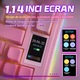 Механична клавиатура AULA S75 Pro 75%, черен/розов, 3 режима (BT/2.4G/USB), hot-swap, Gasket, RGB, 1,14” екран + бутон, 4000mAh