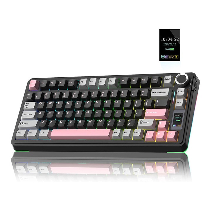 Tastatura Wireless ENG (Engleza) cu Touchpad Iluminat | 2-in-1 Air Mouse si Keyboard | Alimentare pe Baterii AAA (Neincluse) | Control la Distanta pentru Smart TV, Android TV, PC