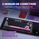 Механична клавиатура AULA S75 Pro 75%, черен/розов, 3 режима (BT/2.4G/USB), hot-swap, Gasket, RGB, 1,14” екран + бутон, 4000mAh