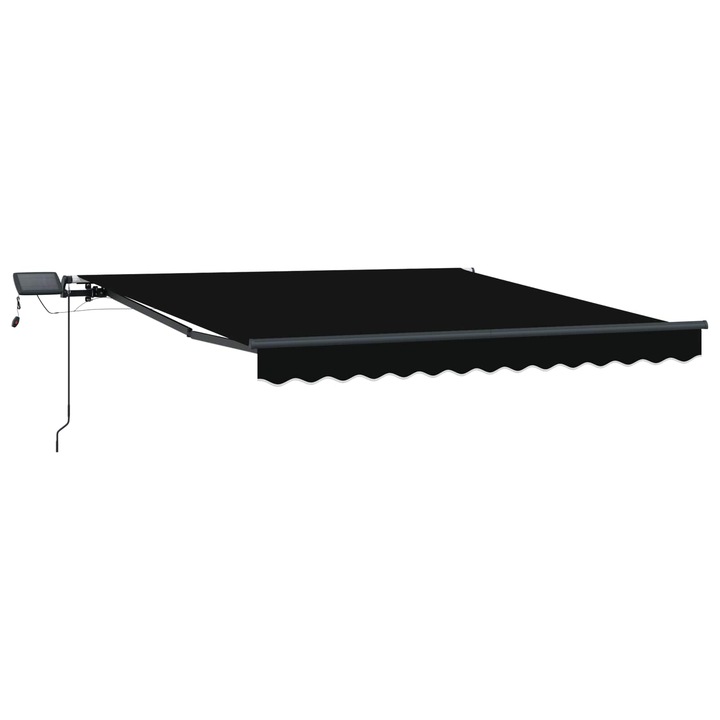 Cortina Retractabila vidaXL, Manual Negru 350 x 250 cm tesatura