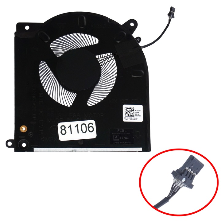 Ventilator laptop - Ventilator racire CPU pentru Dell Alienware m15 R3 cu RTX 2070 M15 R4 cu RTX 3070 D1X38 0D1X38 DC28000RJSL DFSCK324162A2E EG500601S1-C080-S9A 4 pini ( Ref.81106 )