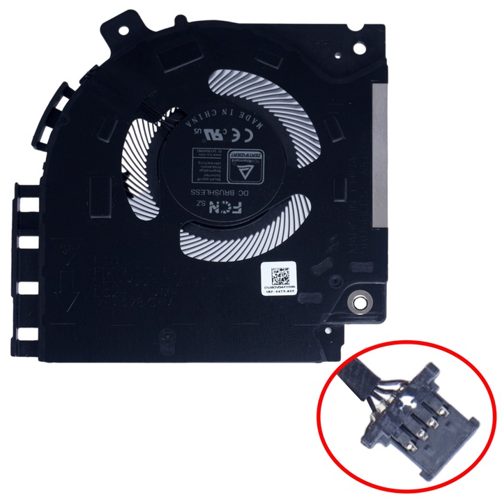 Вентилатор за лаптоп - Вентилатор за охлаждане на процесора за Dell Alienware X15 R1 X15 R2 RTX30 082VD4 82VD4 CN-082VD4 DC28000VMF0 DFS5K22305283T FND3 ND85C42-21F16 4 пина (Код 81172)