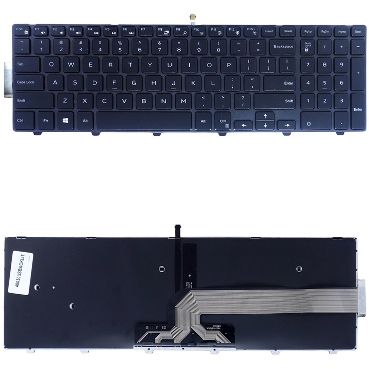 Tastatura laptop Dell Inspiron 15, set, iluminare de fundal, dimensiuni variate