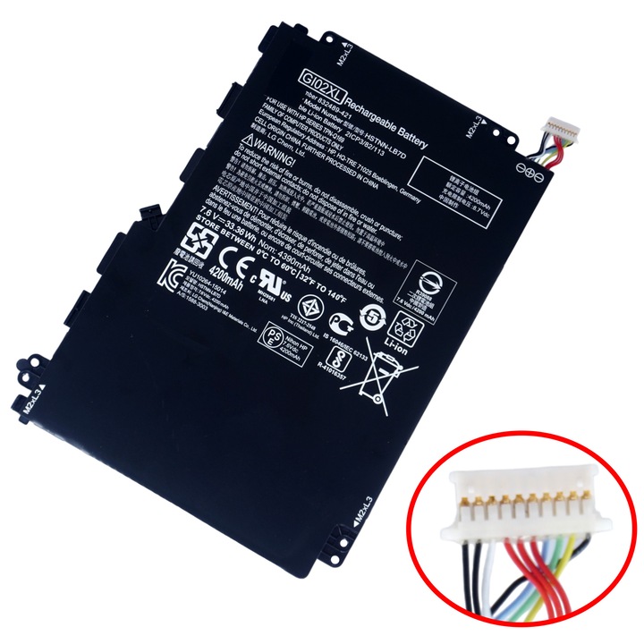 Baterie pentru HP Pavilion Detachable x2 12-b000 x2 12-b100 GI02XL 832489-421 833657-005 841565-001 GI02033XL 7.6V 33.36Wh 4390mAh cu cablu 10 pini ( Ref.1-BAT0723 )
