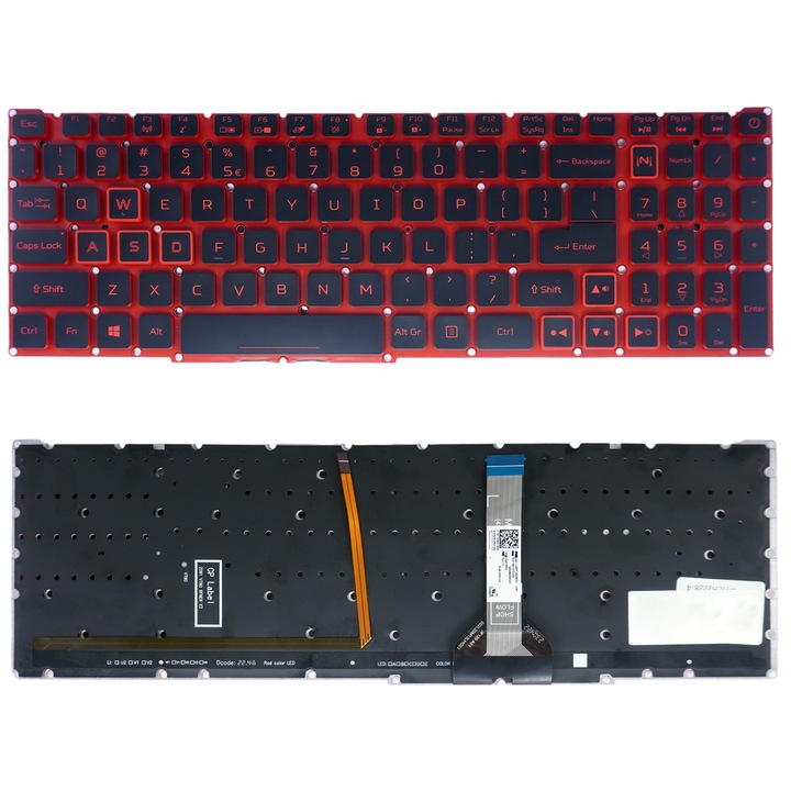Tastatura laptop pentru Acer Nitro 5 AN515-56 AN515-57 AN515-58 AN517-54 AN517-41 Predator Helios 300 PH315-54 iluminare rosie fara cadru