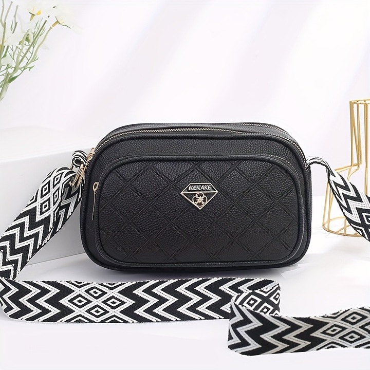 Дамска ретро чанта от PU, дамски чанти през рамо, чанта за майка, пресован/капитониран ромбовиден дизайн, множество джобове, голям капацитет - чанта през рамо, перфектен подарък, подходяща за всеки ден и подарък