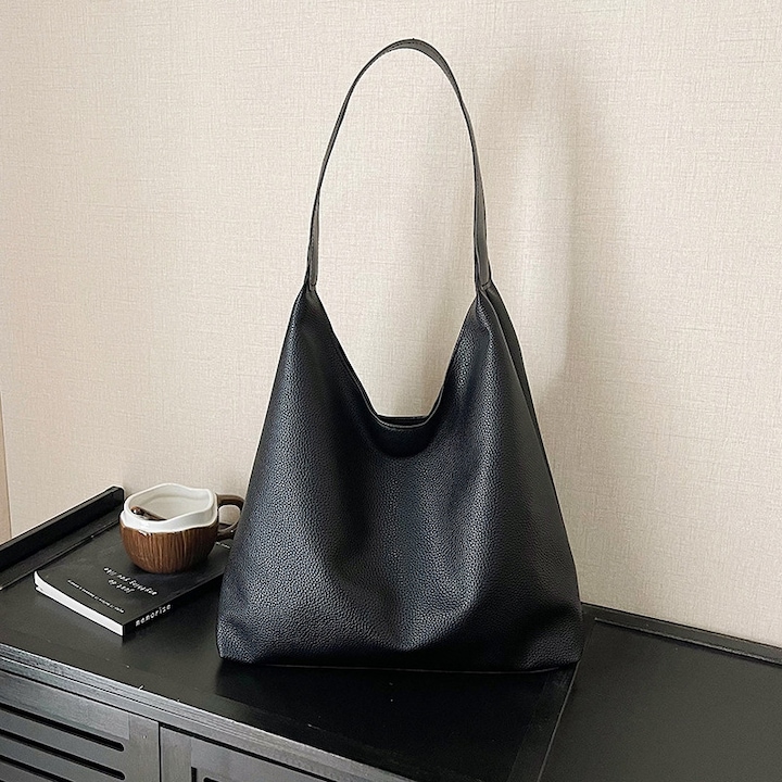 Ретро дамска чанта от PU, дамски чанти тип Tote, дизайн с текстура на личи, голям капацитет - чанта Tote и калъф за телефон, перфектен подарък, подходящ за всеки ден и подарък