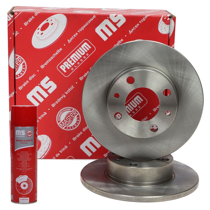 Fékdob készlet Master-Sport Germany, 2 darab, 10,8mm vastagság, 227x45,8mm, tisztítószerrel