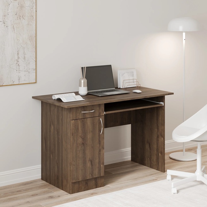 Birou haaus Togo, 1 Sertar, O Usa, Stejar Bronz, 110 x 60 x 75 cm