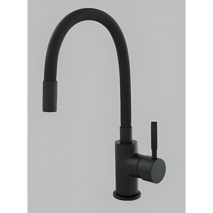 Baterie sanitara pliabila Stocco, model ST-0910, finisaj negru, din alama, design compact