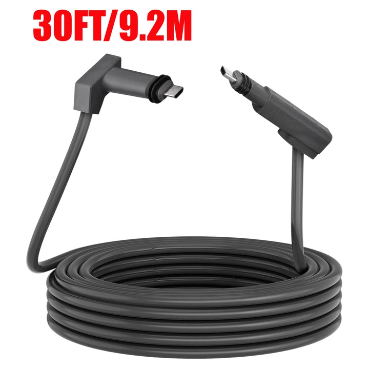 Cablu de inlocuire pentru satelitul dreptunghiular Starlink V2, prelungitor de cablu Starlink cu capace de capat, accesorii Starlink impermeabile, gri, cablu 30FT/9.5M 26AWG ( SKU.1-PER0024 )