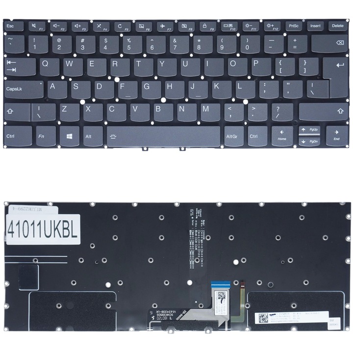 Tastatura laptop Lenovo Yoga C930-13IKB, iluminare de fundal, gri