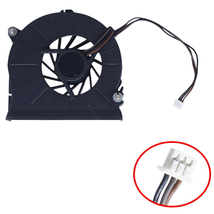 Ventilátor CPU hűtés laptophoz HP Compaq NC6110 NX6110 NX6120 NC6120 NX6130 EK722AAR EK722LA EL735US EL735USR EL811US EL811USR 3 tűs (SKU.81412)