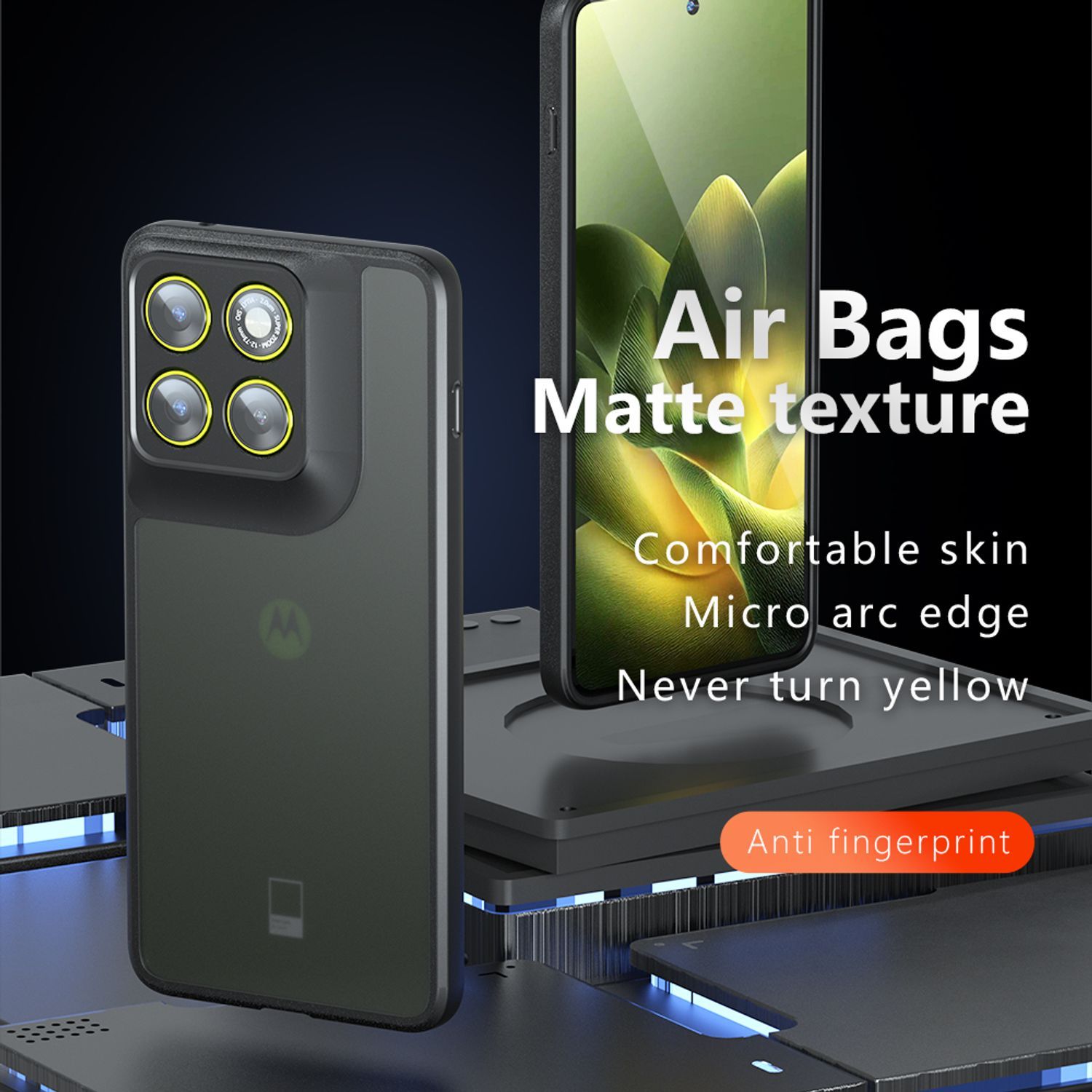 Husa pentru Motorola Edge 70, Anti-Shock Protection, TPU, transparent/negru
