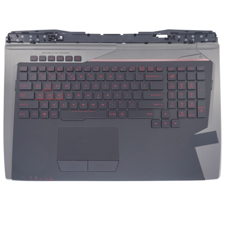 Облегалка за длани с клавиатура за лаптоп Asus ROG G701VI G701VIK GX700VO, подсветка, комплект