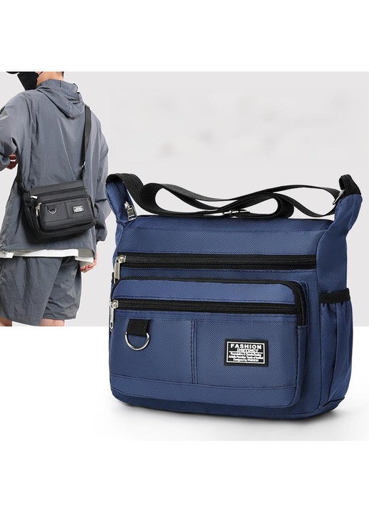 Férfi Vízálló Oxford Anyagú Crossbody Táska, Omanar Táska, Több Zsebbel és Cipzárral, Elegáns és Klasszikus Design, Kiváló Ár-Érték Arány, Ideális Mindennapi Használatra és Ajándéknak
