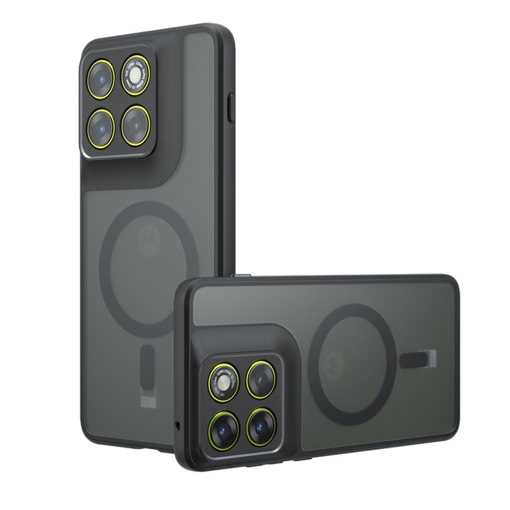 Калъф за Motorola Edge 70, съвместим с MagSafe, противоударен, TPU, карбоново черен