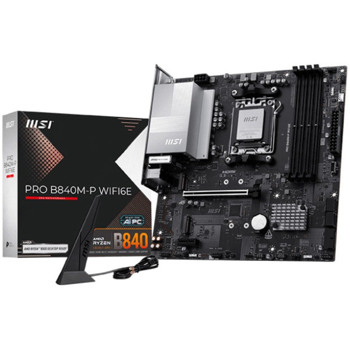 Дънна платка MSI PRO B840M-P WIFI6E, DDR5, Socket AM5