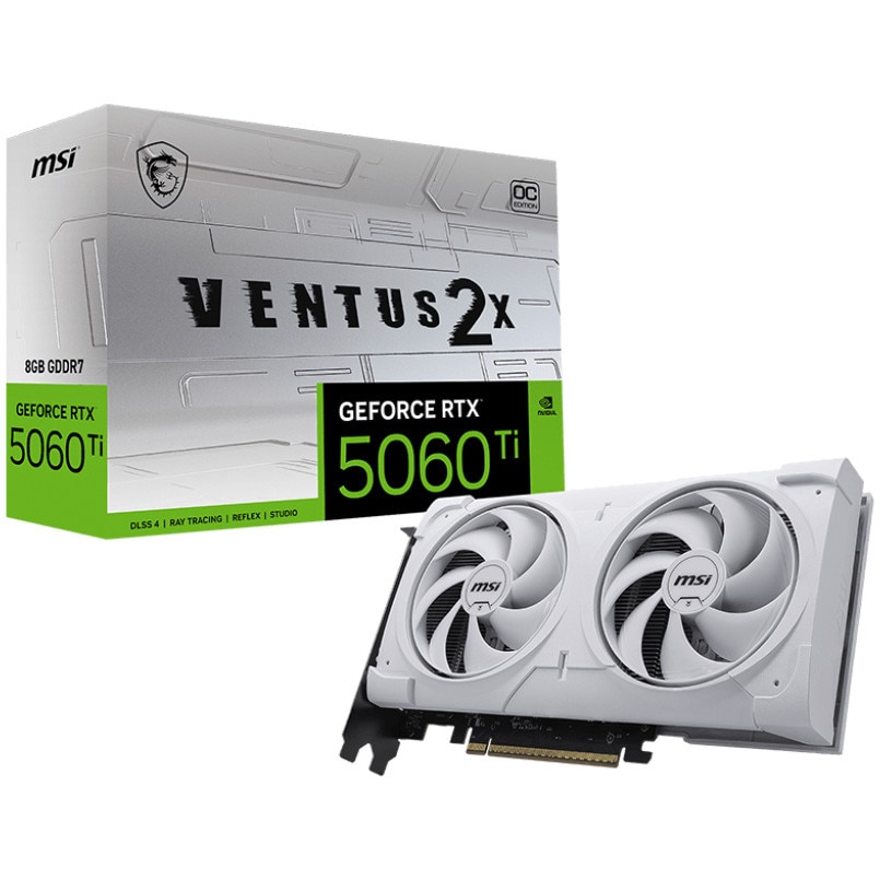 Placa video MSI GeForce RTX™ 5060 Ti 8G VENTUS 2X OC WHITE PLUS, 8GB GDDR7, 128-bit, Alb