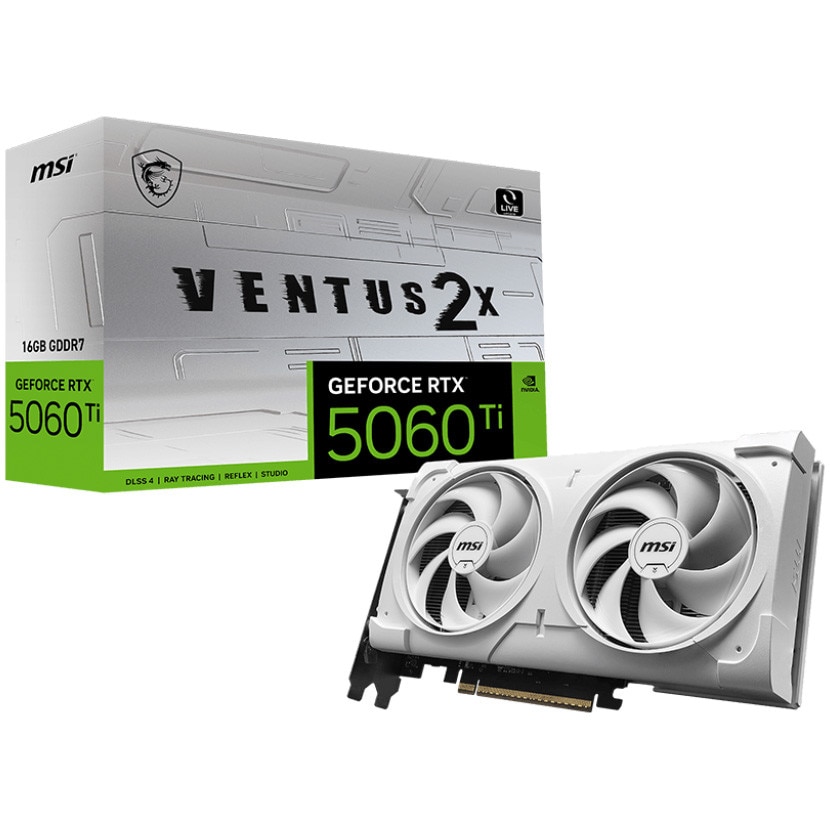 Placa video MSI GeForce RTX™ 5060 Ti 16G VENTUS 2X WHITE PLUS