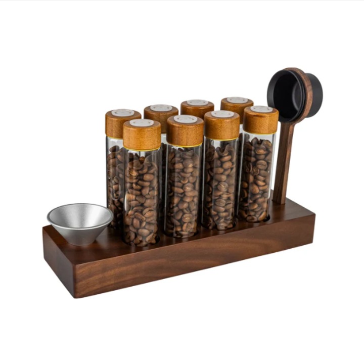 WPM Suport lemn pentru recipient sticla boabe cafea