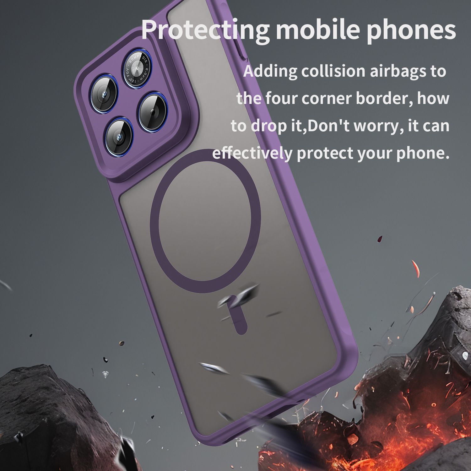 Husa pentru Motorola Edge 70, Compatibila MagSafe, Anti-Shock Protection, TPU, violet