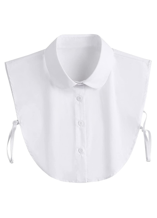 Bluza cu guler detasabil pentru femei, VGMANNTA, alb, camasa falsa