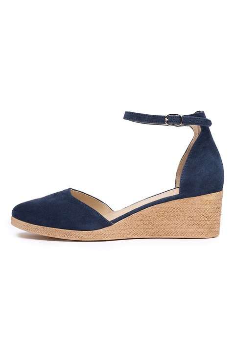 RYŁKO, Espadrile wedge din piele intoarsa Megi, Bleumarin, 37