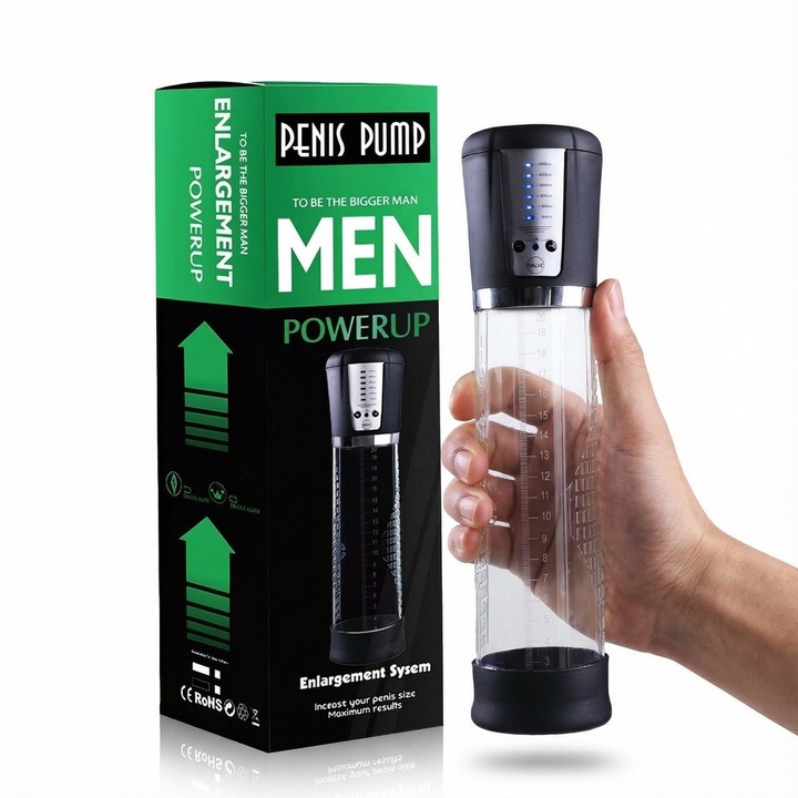 Pompa Electrica Automata Vid Penis cu Functie Masaj – Masturbator, Reincarcabila USB, Aspiratie Reglabila, Design Discret