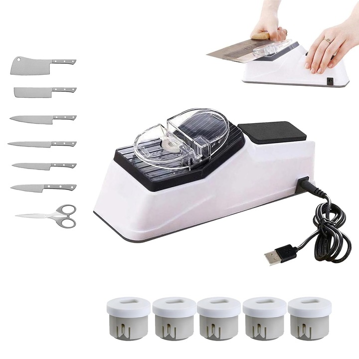 Set ascuțitoare de cuțite DUOAMARE, electric, cu două fețe, polizare rapidă, antiderapant, 1 bucată