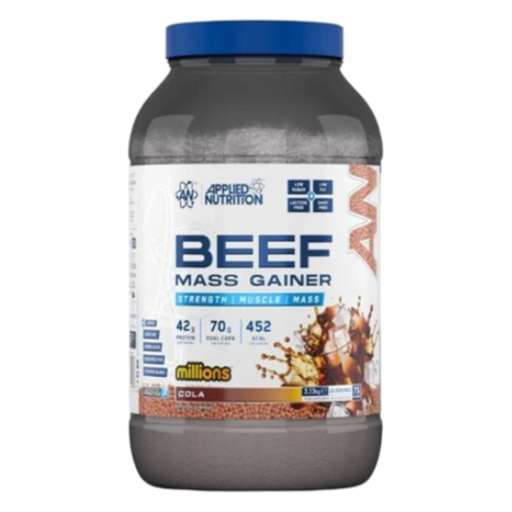 Supliment proteic Applied Nutrition Beef Mass Gainer, pudra, ciocolata, 3.130kg