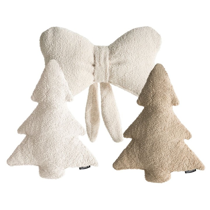 3 db-os dekorpárna szett Winterland Buklé 30 x 35 cm 45 x 25 cm Világosbézs Karácsonyi minta