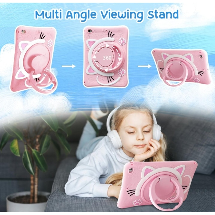 Husa de protectie pentru tableta Samsung Tab A9, ZYNORO®suport rotativ, 8.7 inch, roz