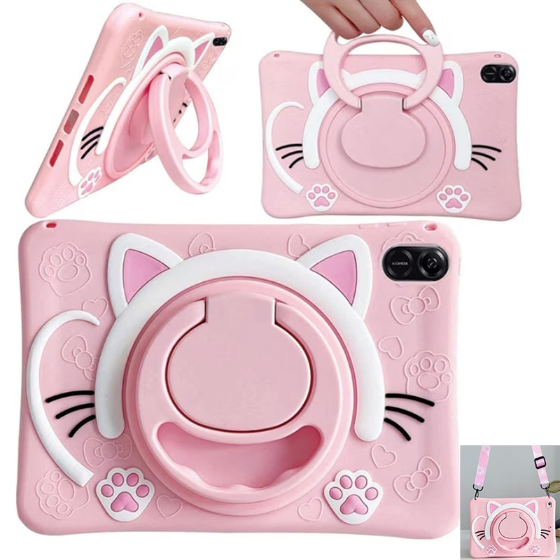 Husa de protectie pentru tableta Samsung Tab A9, ZYNORO®suport rotativ, 8.7 inch, roz
