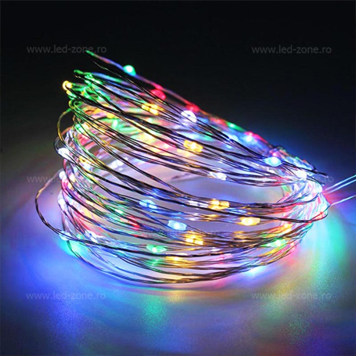 Instalație Pom Crăciun Led Zone 100 Miniled-uri Multicolor 10m Fir Cupru