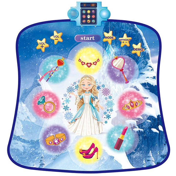 Covoras de dans muzical, albastru, 88x90cm